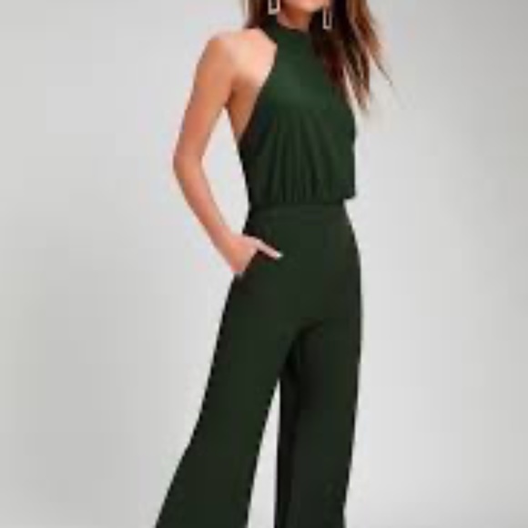 Lulus Moment For Life Green Halter Jumpsuit - Picture 1 of 6